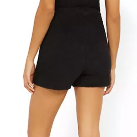 NWT choice of cozy fuzzy black or gray drawstring shorts - Picture 5 of 11
